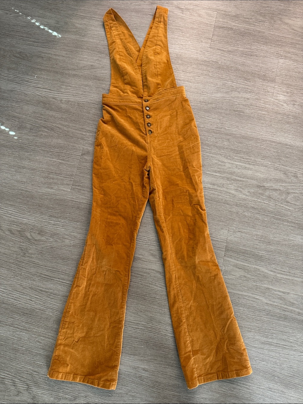Forever 21 Mustard Corduroy Button-Front Jumpsuit